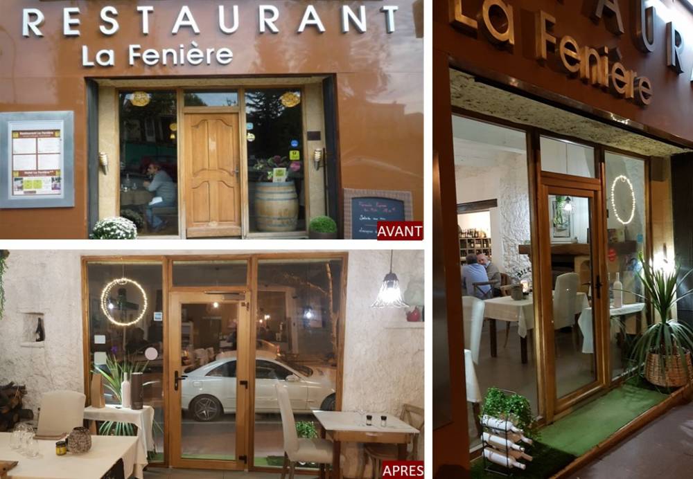 Devanture menuiserie bois - Restaurant LA FENIERE - AZUR WINDOW TRETS